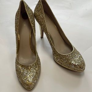 Sparkly gold shoes